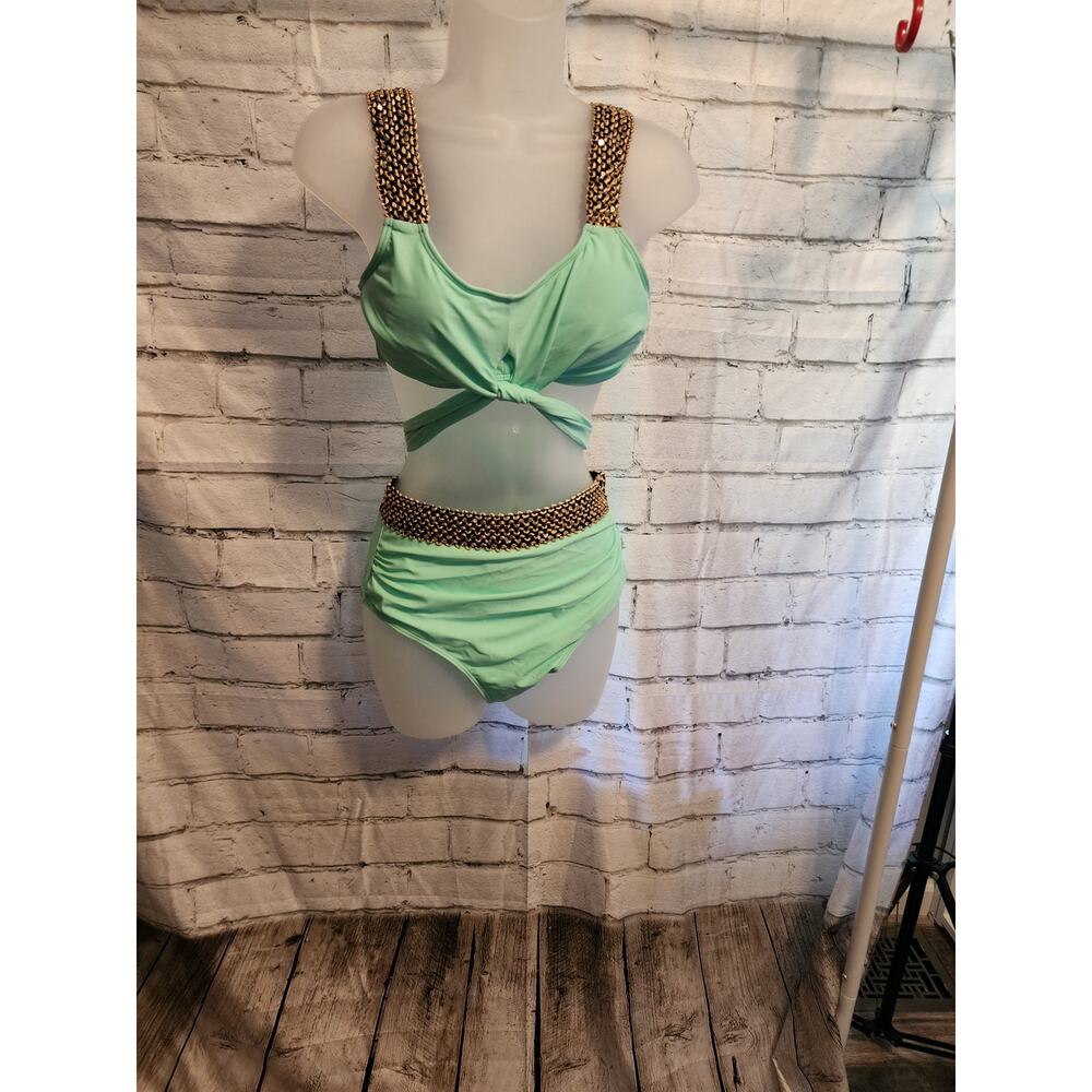 Mint Green Women's 2 Piece Swimwear